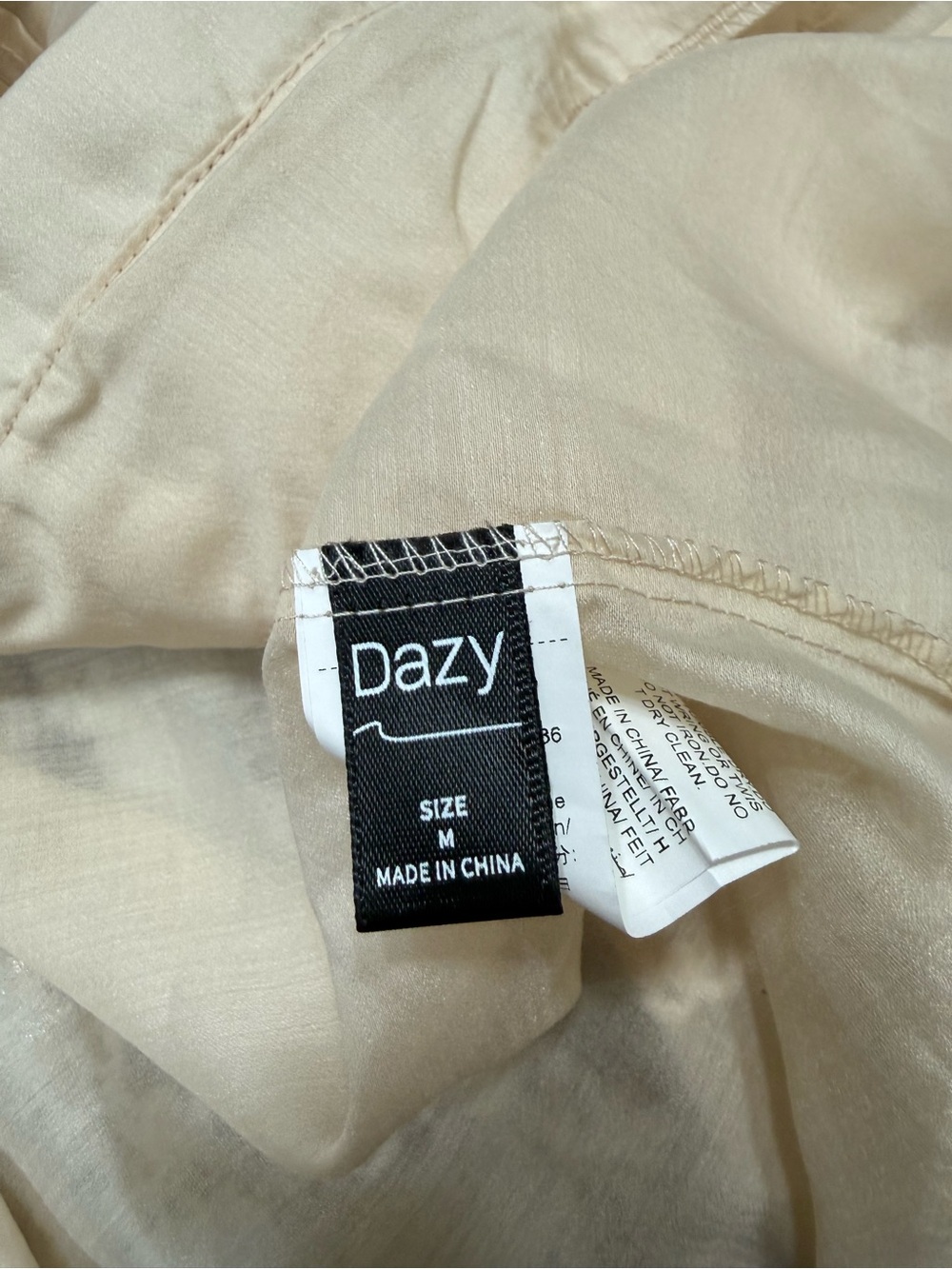 Dazy Size M Lacey Poets blouse with Lace and Peter Pan collar Polyester Blend - Picture 5 of 6